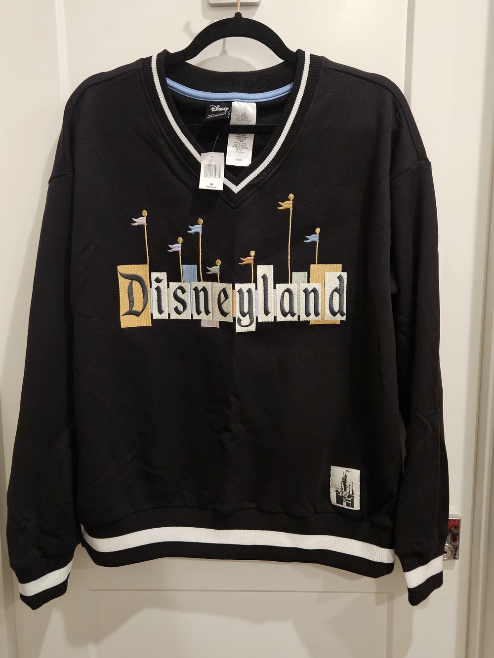 Disney Disneyland Marquee Black V-Neck Sweatshirt
